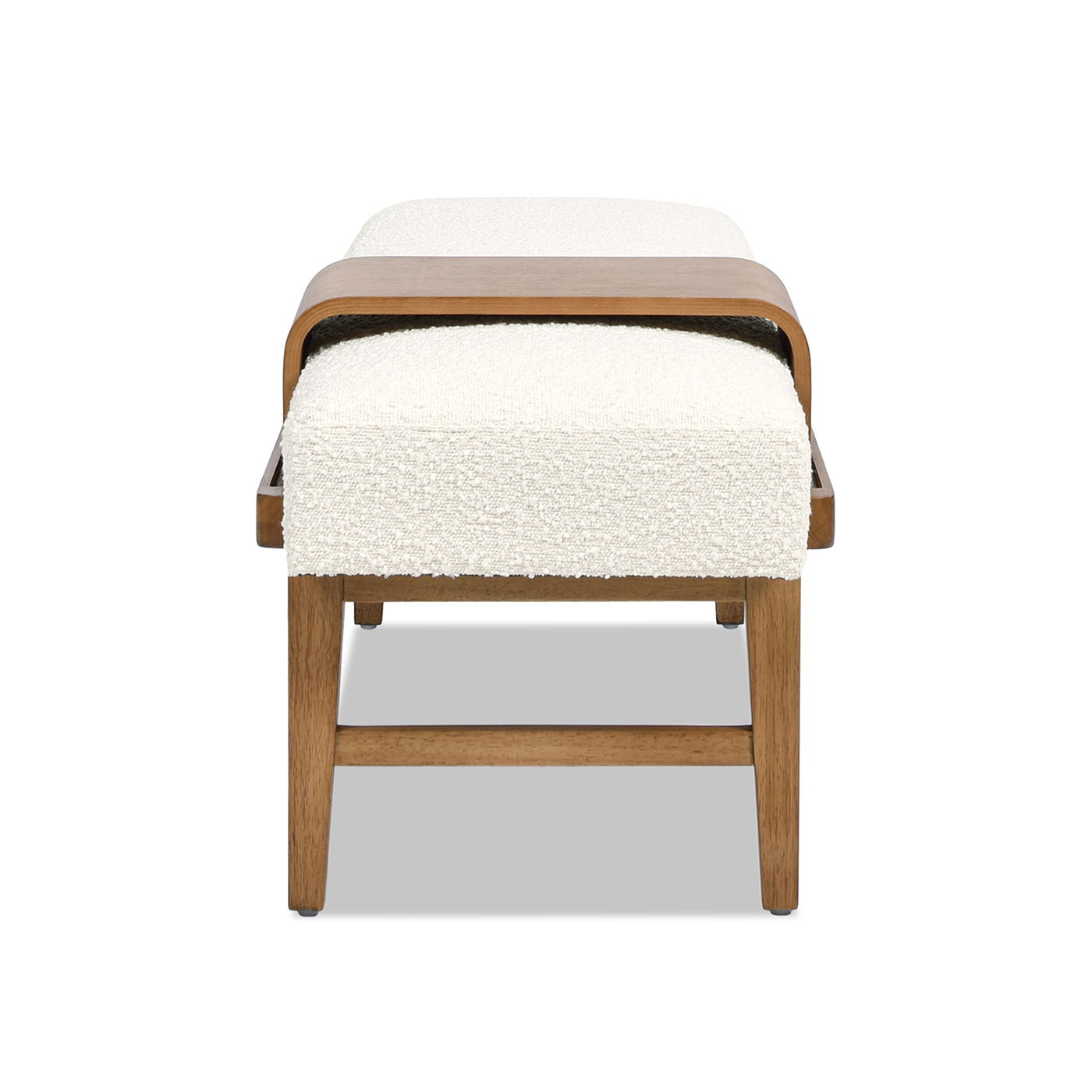 Billie - Modern Telephone Bench With Sliding Shelf - Ivory White by HouseOfZazla