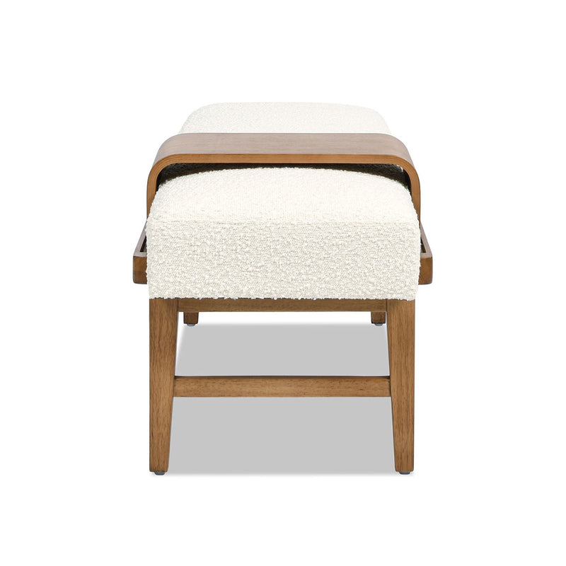 Billie - Modern Telephone Bench With Sliding Shelf - Ivory White by HouseOfZazla
