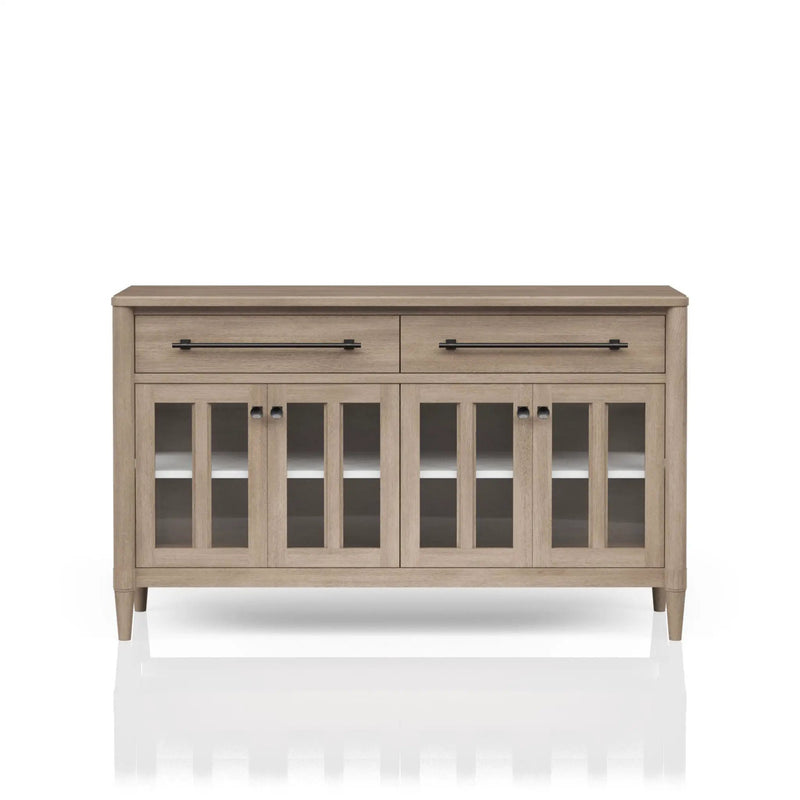 Power Ready - Buffet With Glass Cabinet Doors - Sand by Unique Piece Furniture