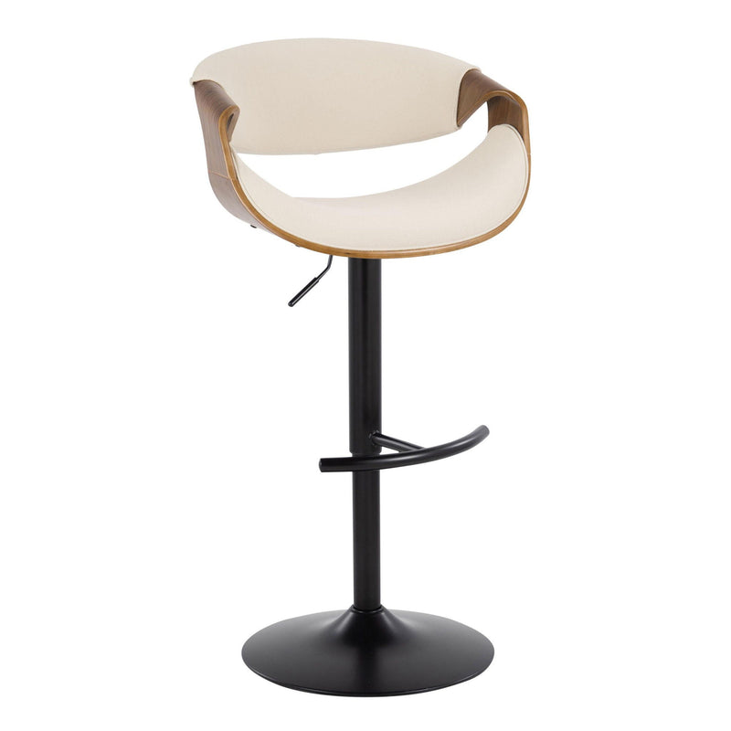 Curvo - Mid Century Modern Adjustable Barstool With Swivel & Rounded T Footrest (Set of 2) by Unique Piece Furniture