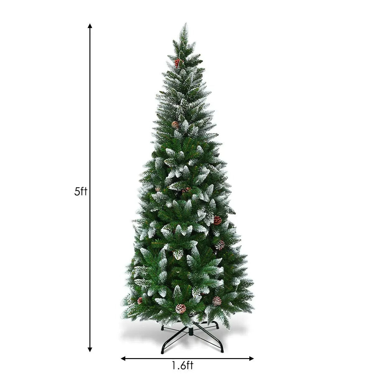 5/6/7.5 Feet Artificial Pencil Christmas Tree with Pine Cones, photo 12 of 24