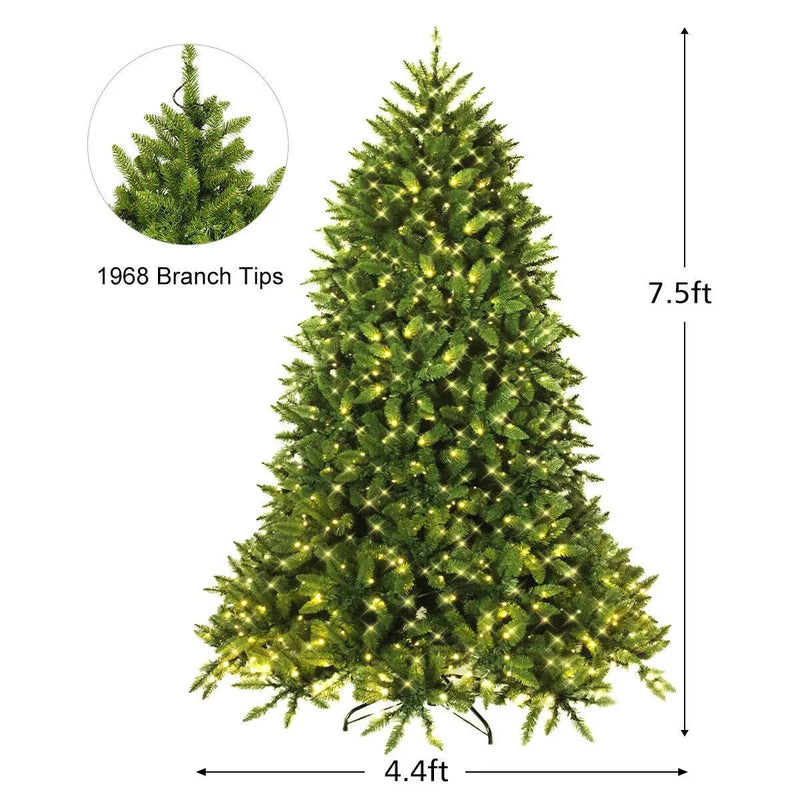 7.5 Feet Artificial Fir Christmas Tree with LED Lights and 1968 Branch Tips by DirectDeals