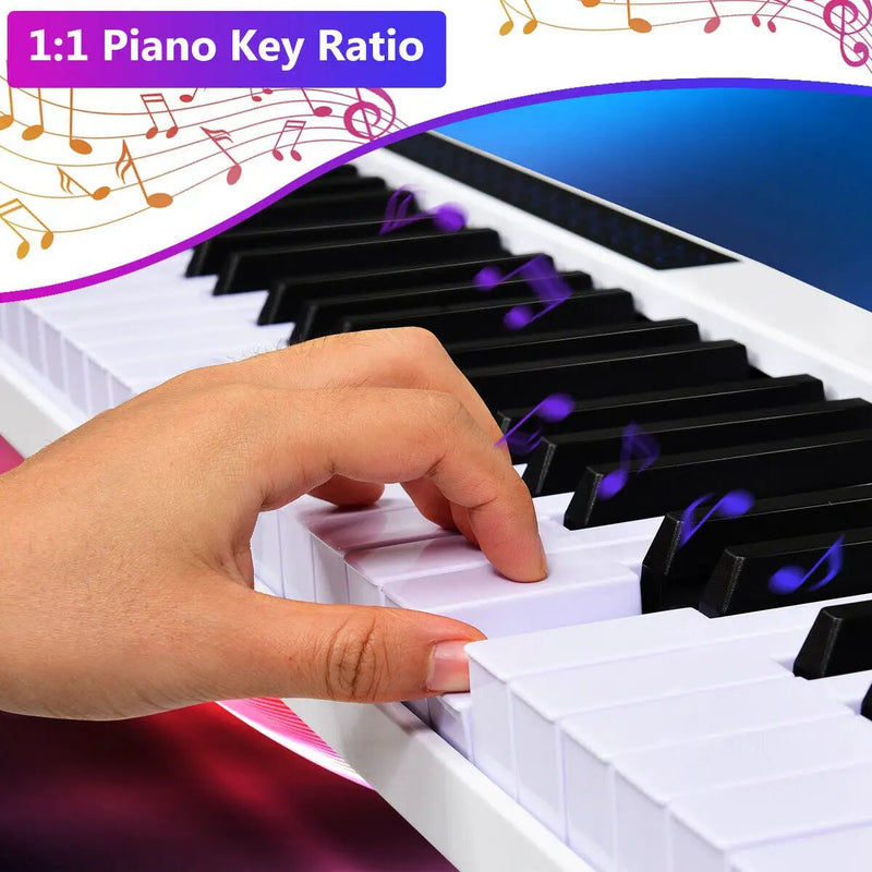 61-Key Portable Digital Stage Piano with Carrying Bag-White by DirectDeals