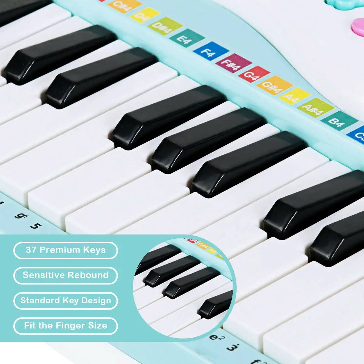 Multifunctional 37 Electric Keyboard Piano with Microphone, photo 2 of 9