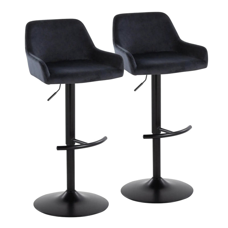 Daniella - Contemporary Adjustable Barstool With Swivel With Rounded T Footrest (Set of 2) by Unique Piece Furniture