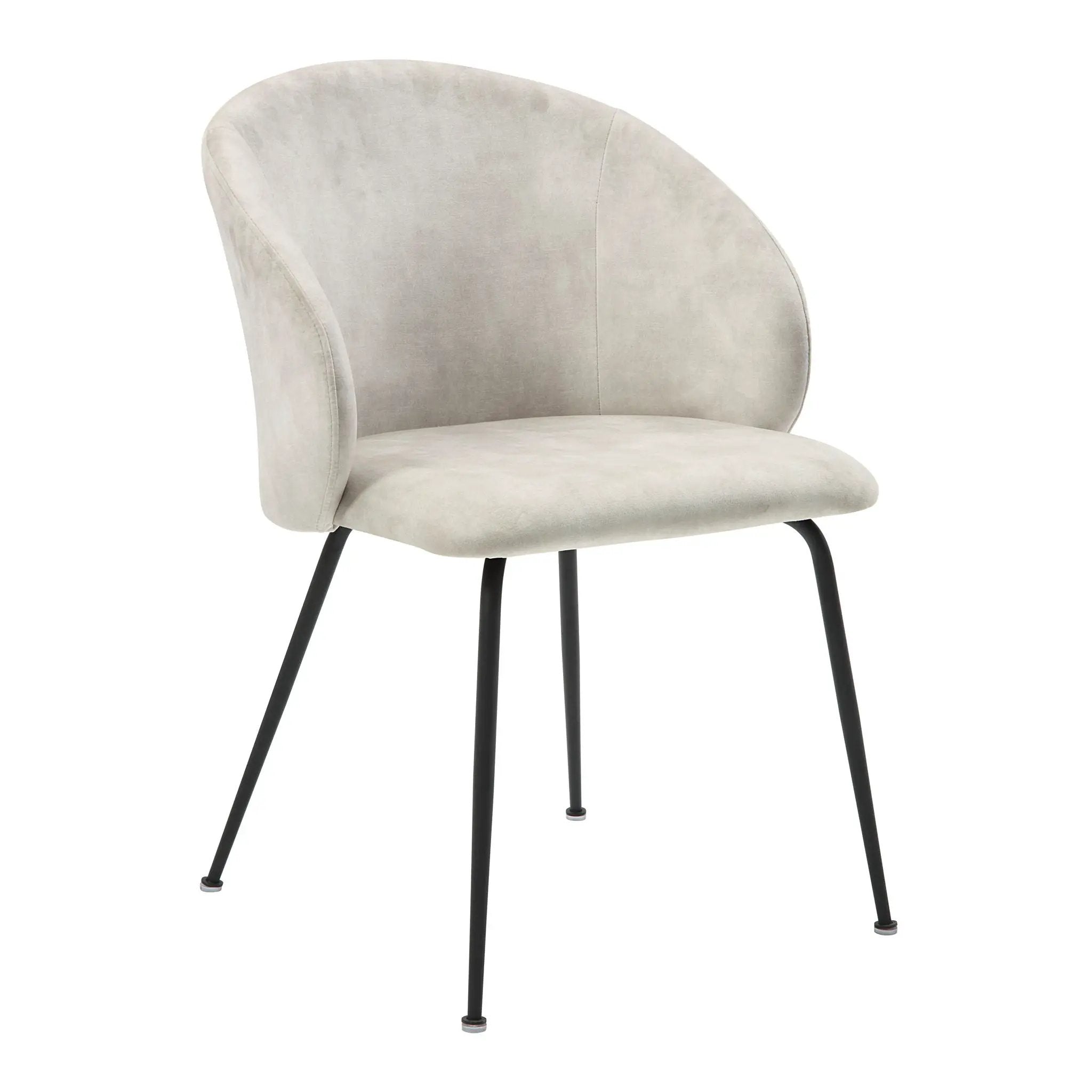 Velvet Upholstery Side Chairs 2 Piece Set With Metal Legs Modern Home Furniture - Beige by Unique Piece Furniture