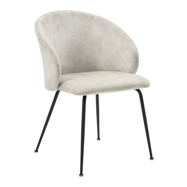 Velvet Upholstery Side Chairs 2 Piece Set With Metal Legs Modern Home Furniture - Beige