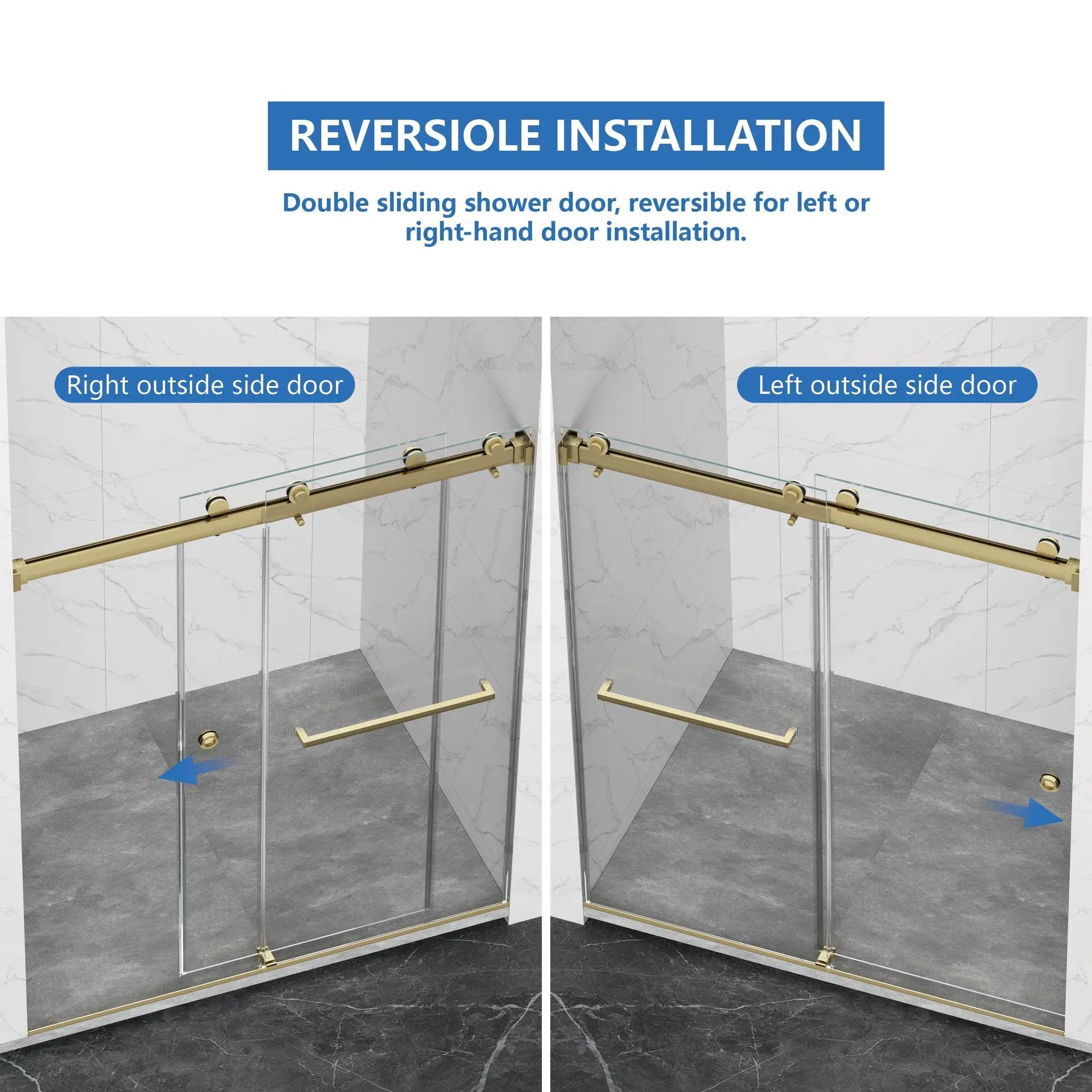 Frameless Shower Door with Double Sliding Design by HouseOfZazla
