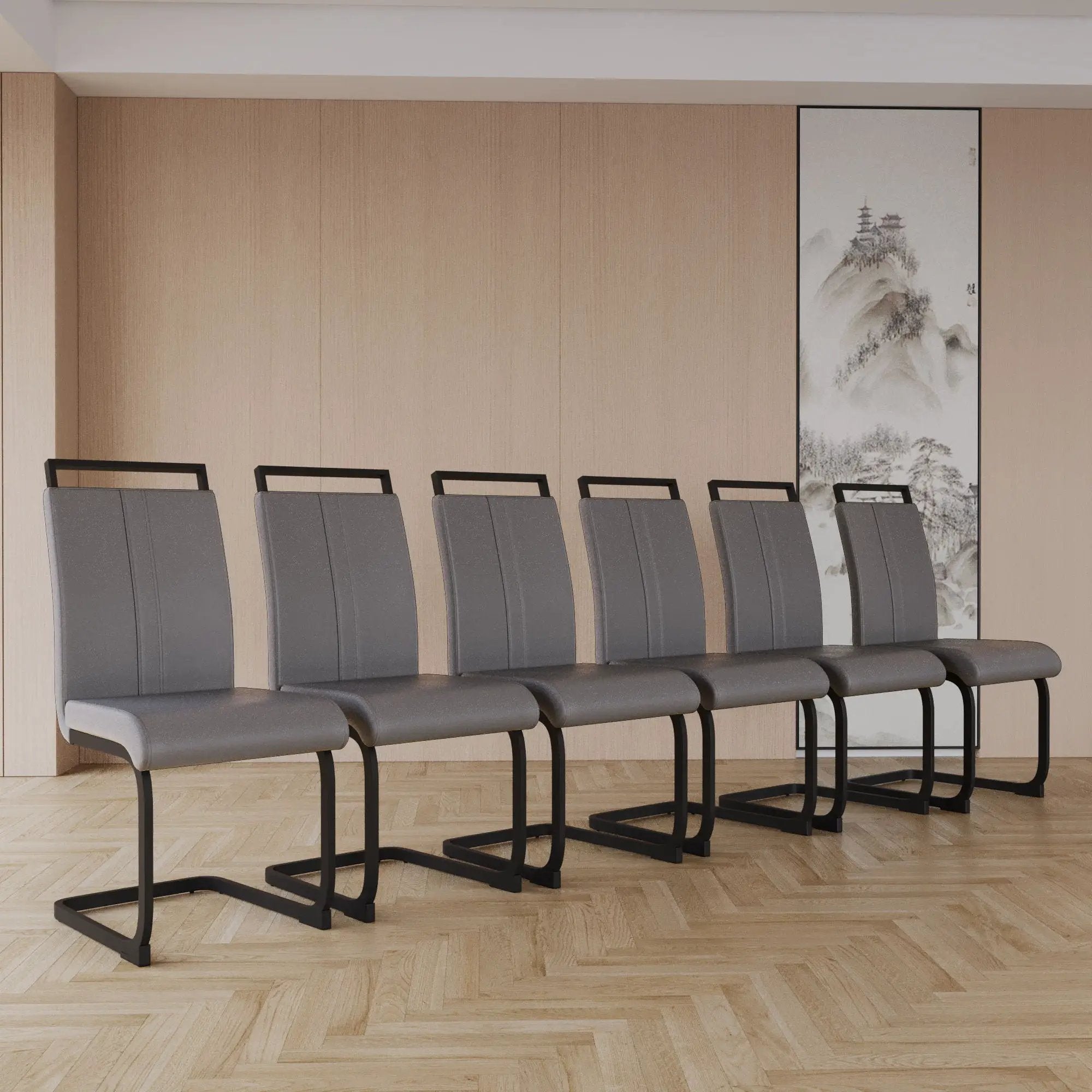 Modern Dining Chairs With High Back Upholstered Design Metal Legs by HouseOfZazla
