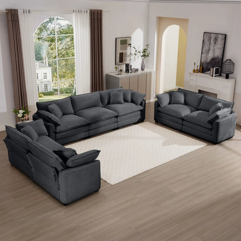 Elegant Oversized Sectional Sofa Set With Deep Seats And Flexible Layout by Unique Piece Furniture