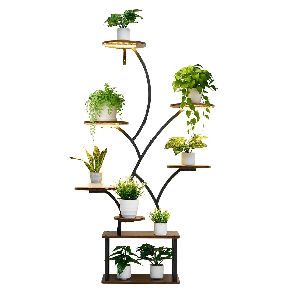 Plant Stand Indoor with Grow Lights - 62 in Tall 8-Tier Lighted Shelf by HouseOfZazla