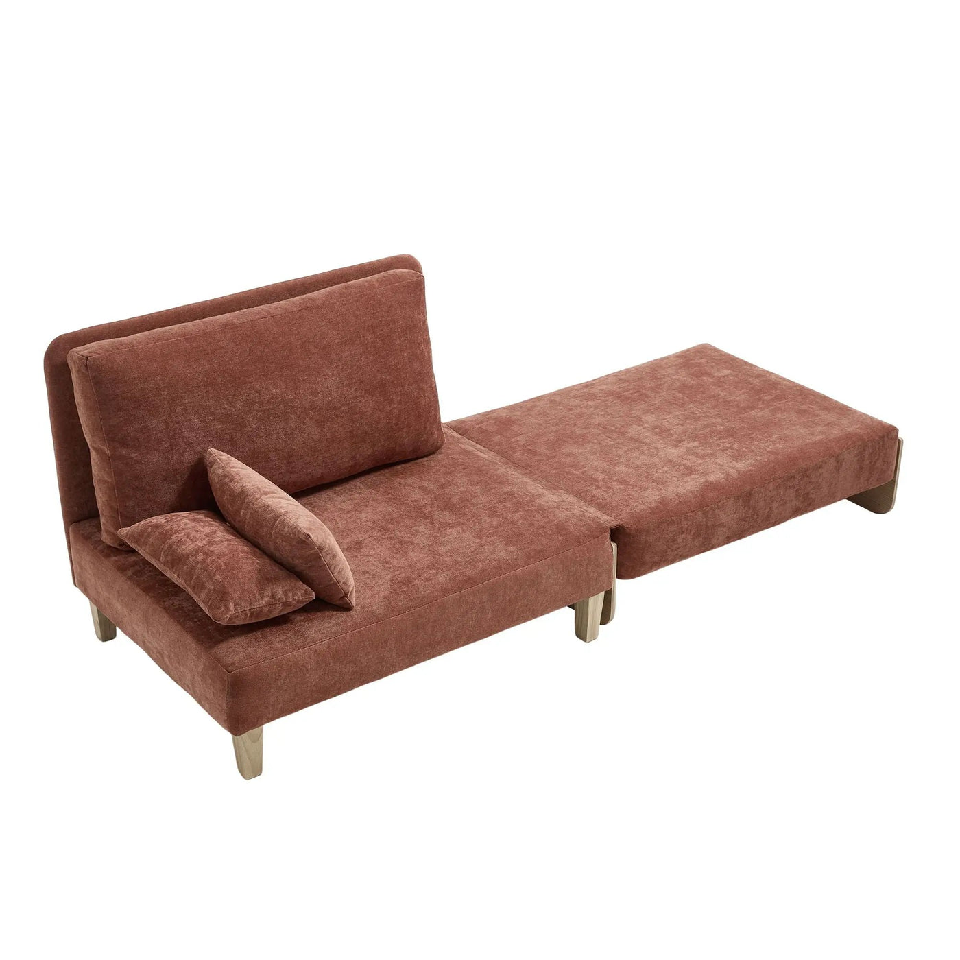 Mid Century Modern Foldable Sofa Bed, 3 In 1 Convertible Sleeper With 3 Pillows by Unique Piece Furniture
