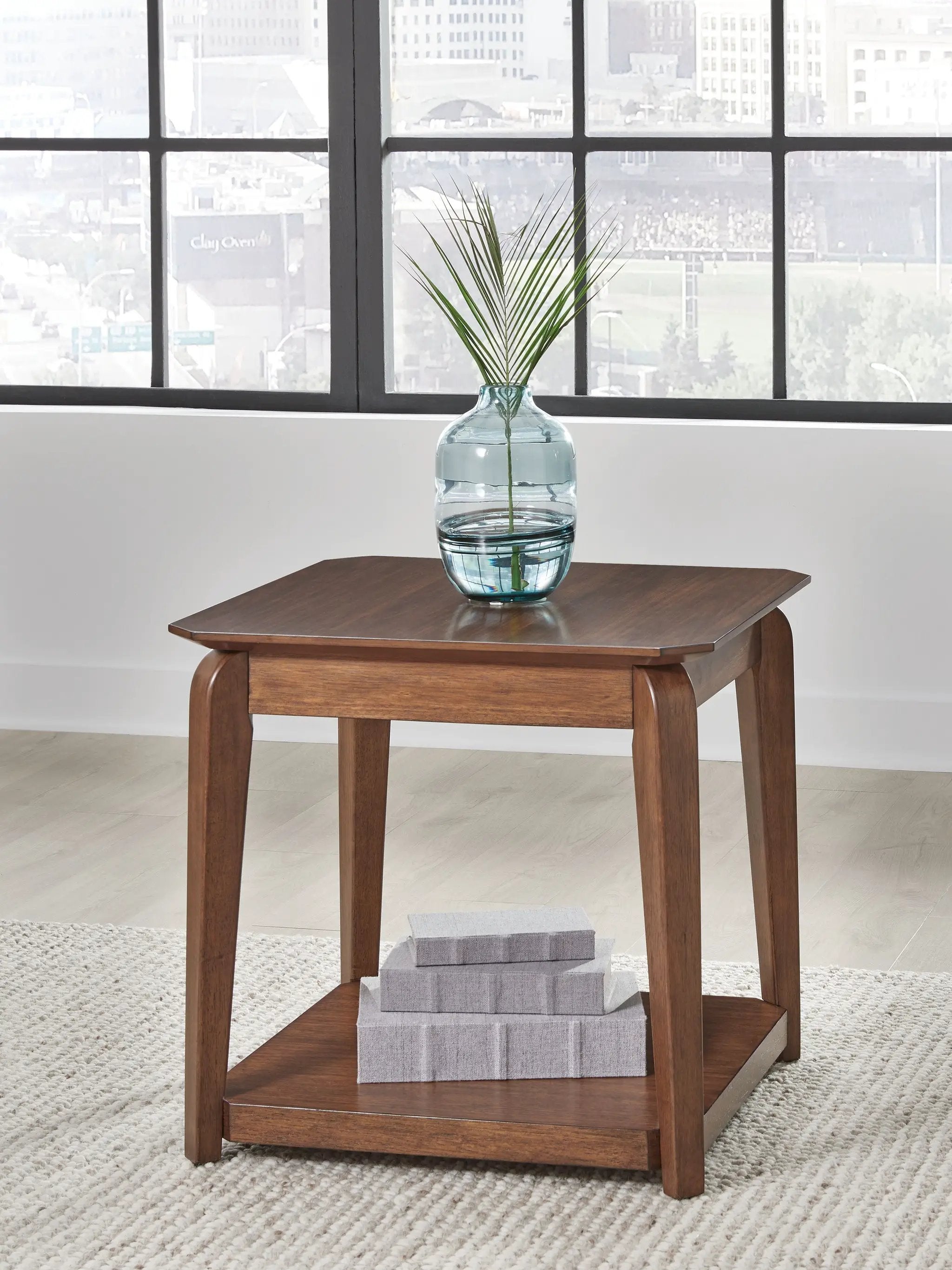 Trenmour - Square End Table - Medium Brown by Unique Piece Furniture