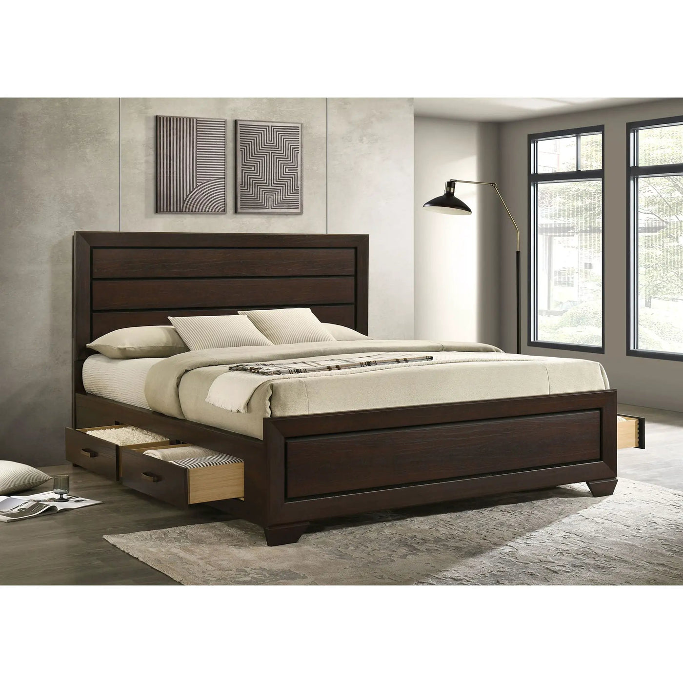 Holmgren - Panel Bed With Side Drawers by HouseOfZazla