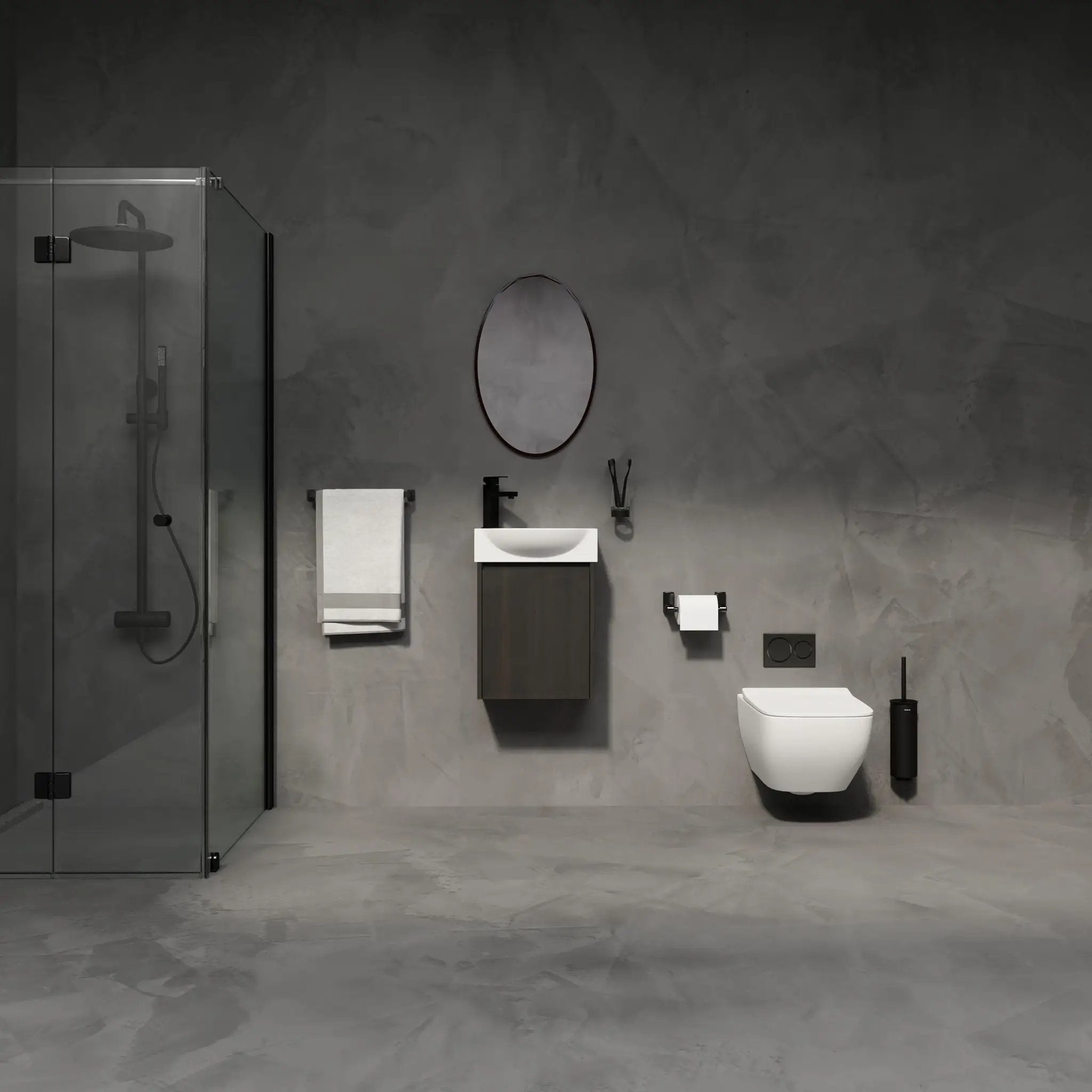 Modern Bathroom Vanity With Ceramic Basin, Wall Mounted Floating Sink Combo, Storage Cabinet by HouseOfZazla