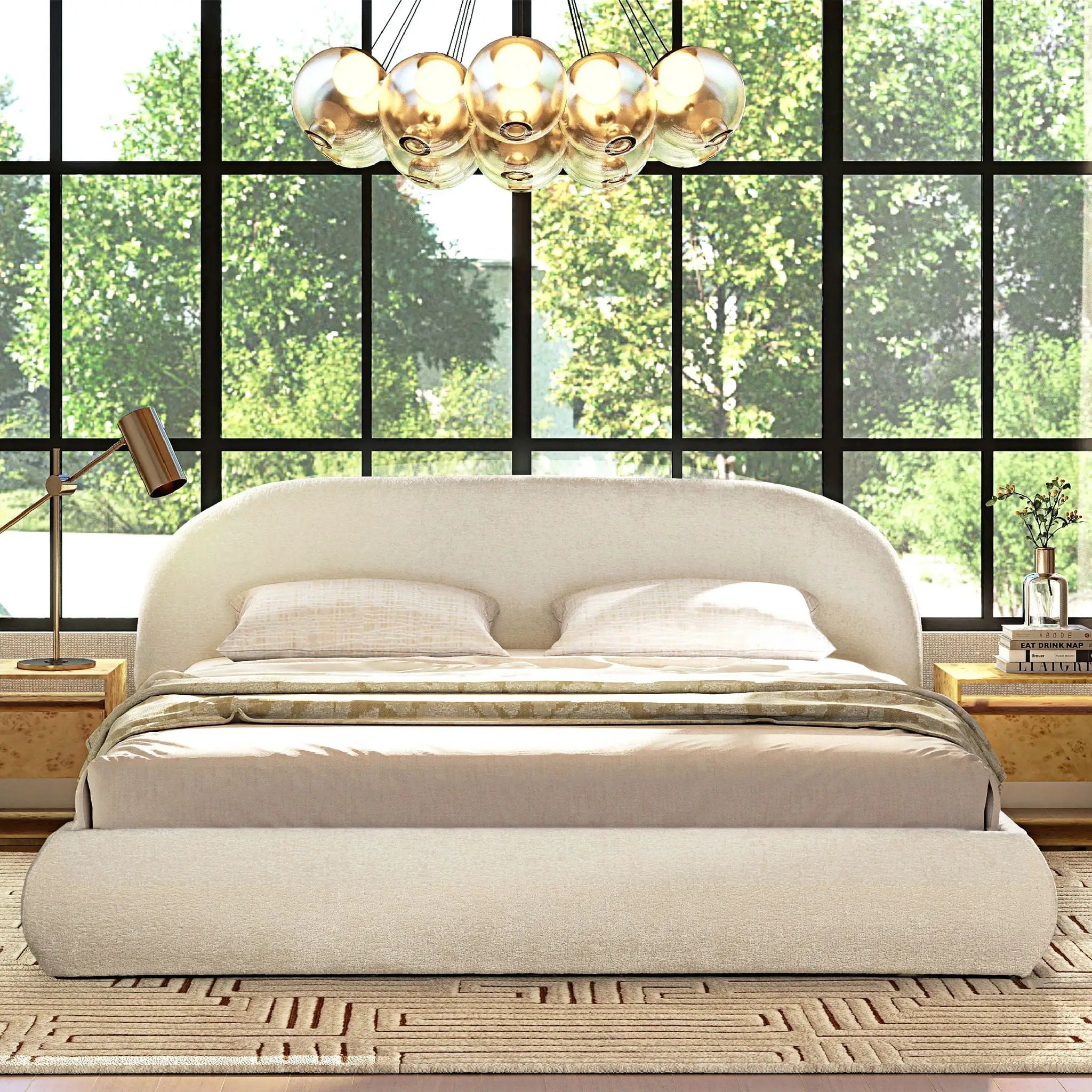 Archie Puffy Grounded - Upholstered Platform Bed by HouseOfZazla