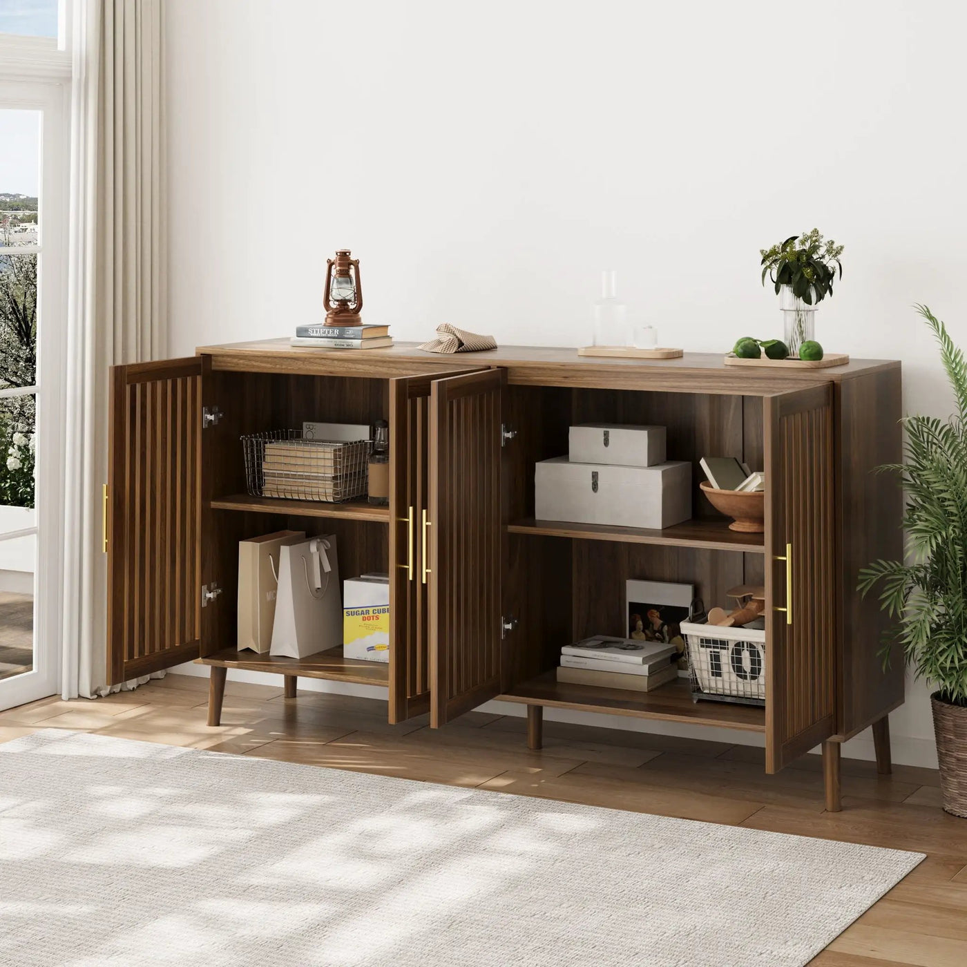 Grille Striped Sideboard Buffet Cabinet With Storage by HouseOfZazla