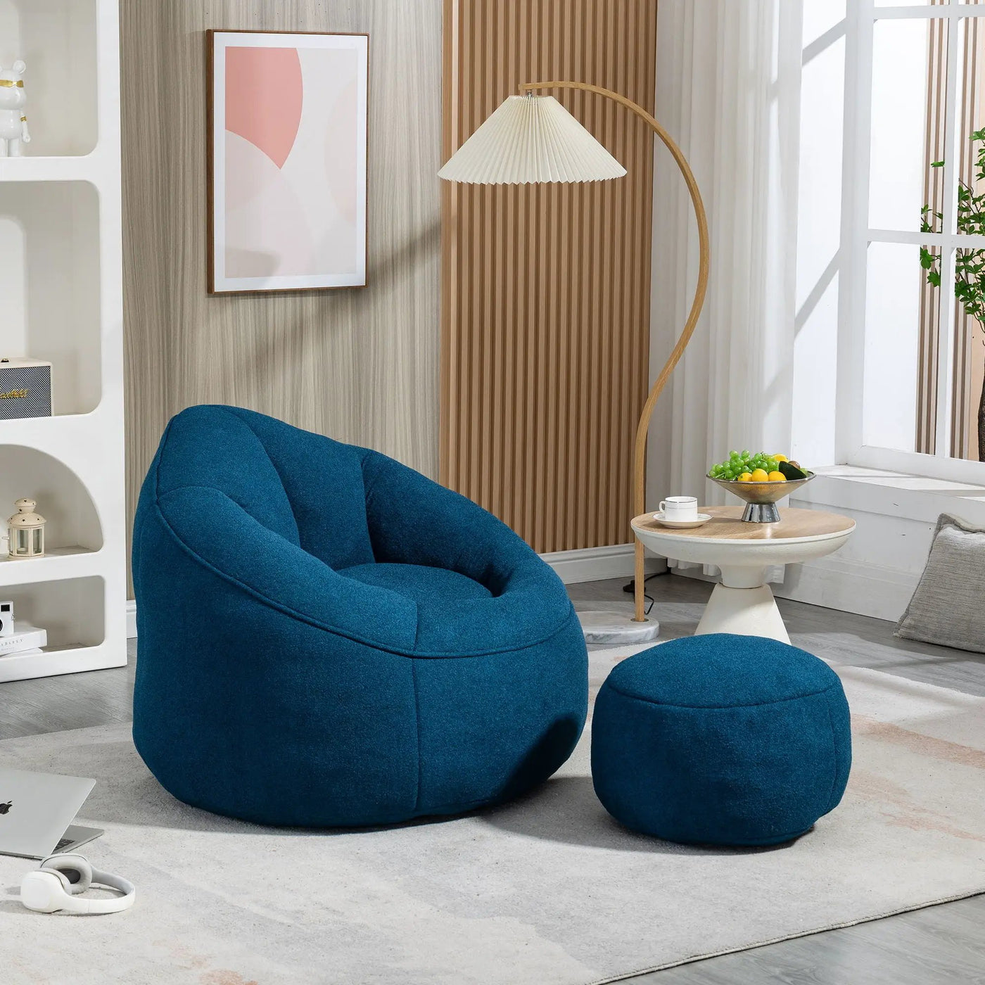 Bedding Bean Bag Sofa Chair High Pressure Foam With Footrest by Unique Piece Furniture