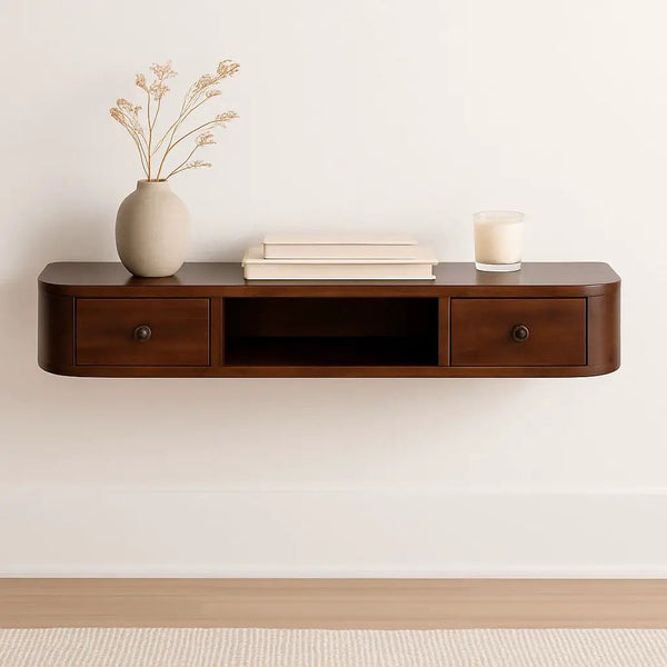 Lunar - 2 Drawer Floating Console - Chestnut