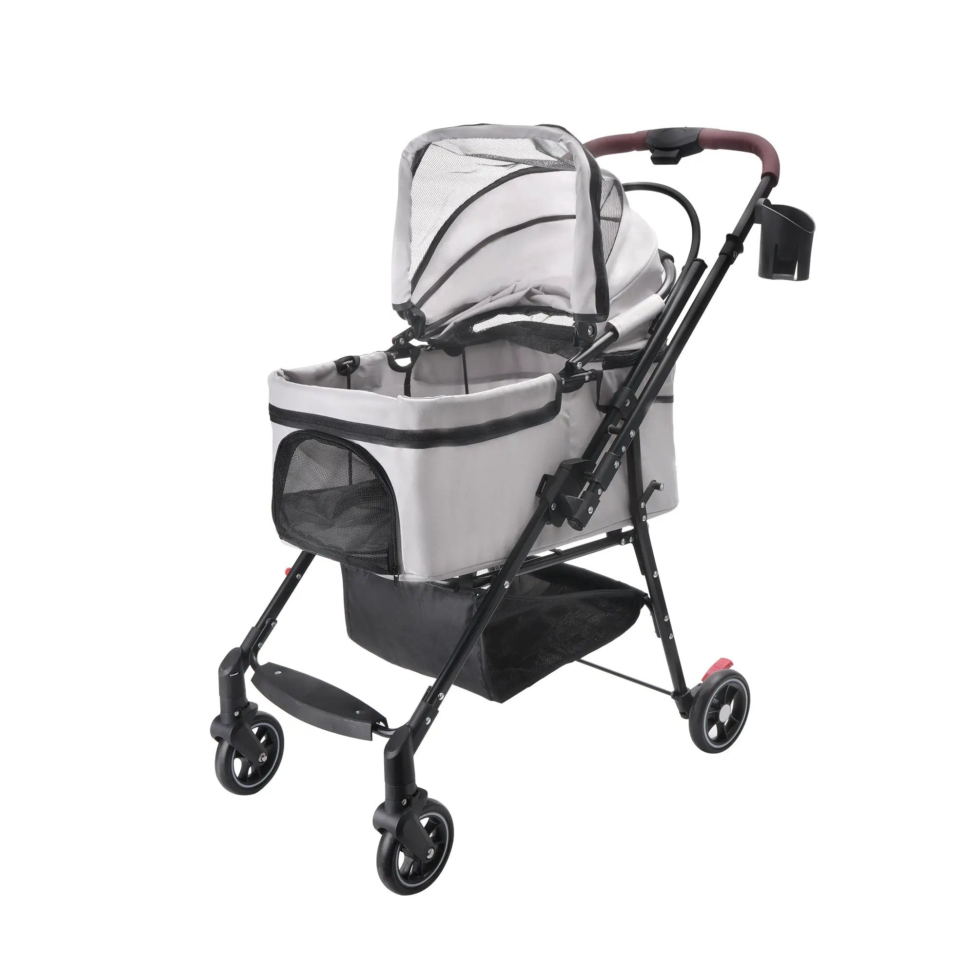 4-Wheel Foldable Pet Stroller for Dogs and Cats by HouseOfZazla