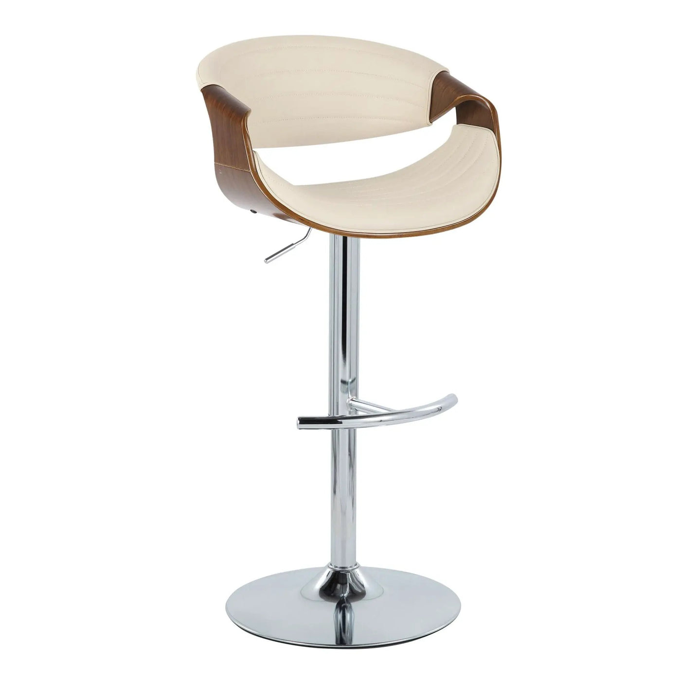 Symphony - Mid Century Modern Adjustable Barstool & Swivel With Rounded T Footrest (Set of 2) by HouseOfZazla