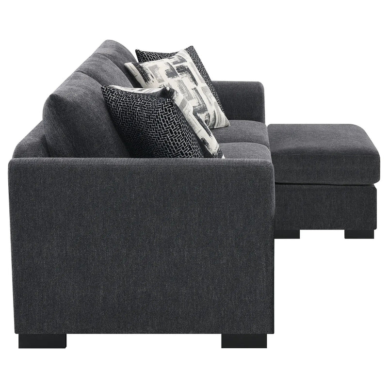 Pacheco - Upholstered Sleeper Sectional Chaise Sofa With Pocket Coils And Reversible Cushions - Dark Gray by HouseOfZazla