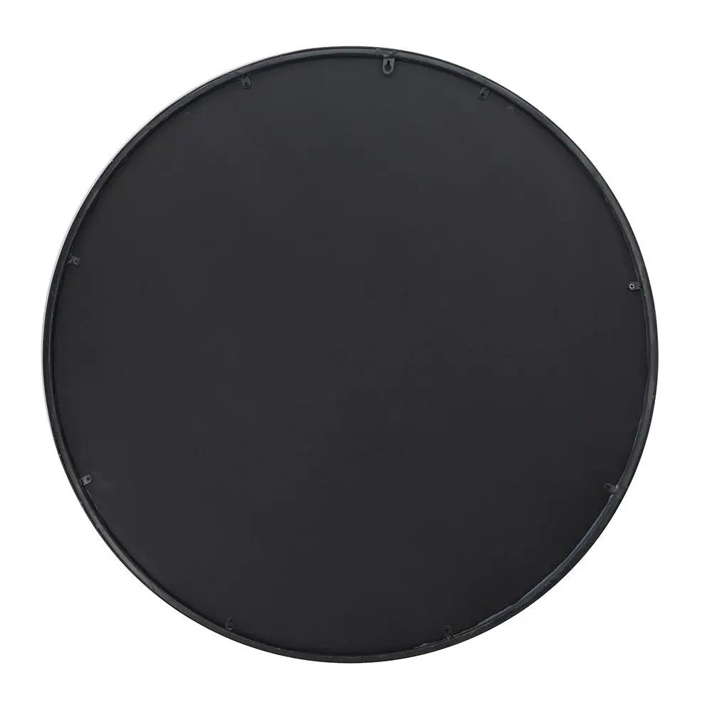 Traditional Decor Style Round Antique Glass Wall Mirror, Wall Decor For For Bathroom Entryway Console Lean Against Wall - Black by HouseOfZazla