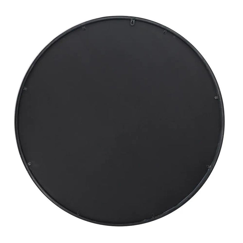 Traditional Decor Style Round Antique Glass Wall Mirror, Wall Decor For For Bathroom Entryway Console Lean Against Wall - Black by HouseOfZazla