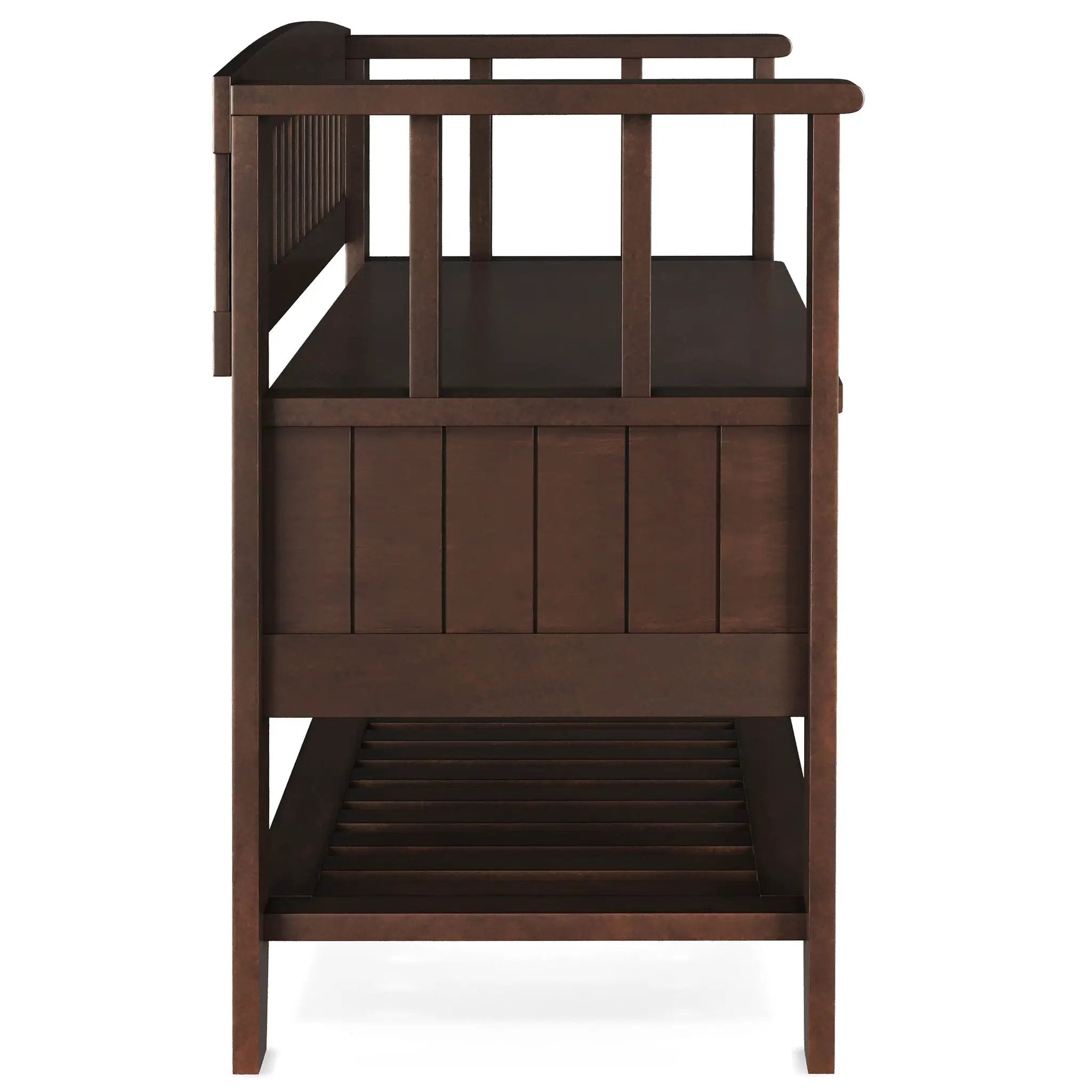 Acadian - Entryway Storage Bench With Shelf - Brown by HouseOfZazla