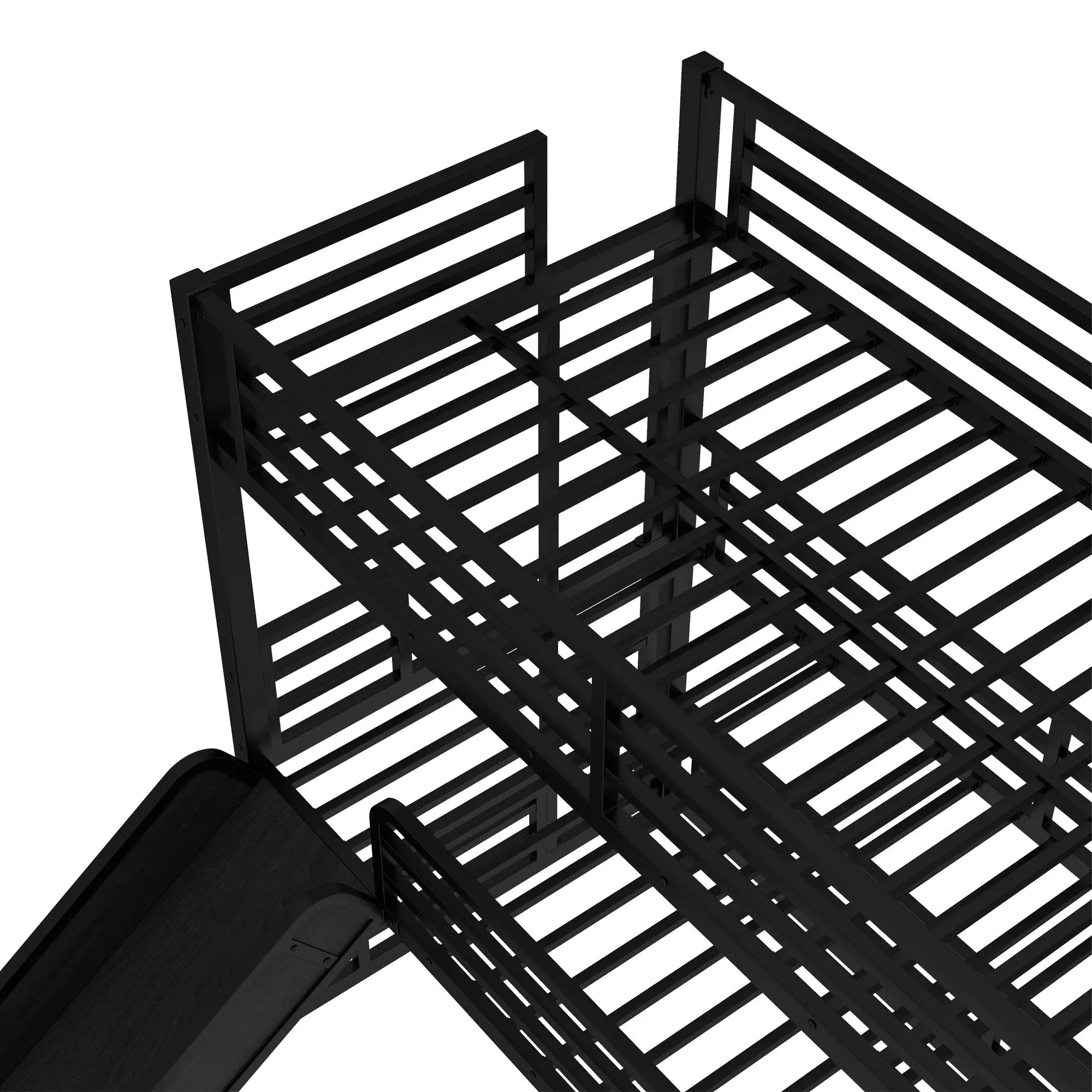 Twin Over Twin Over Full Bunk Bed with Slide by HouseOfZazla