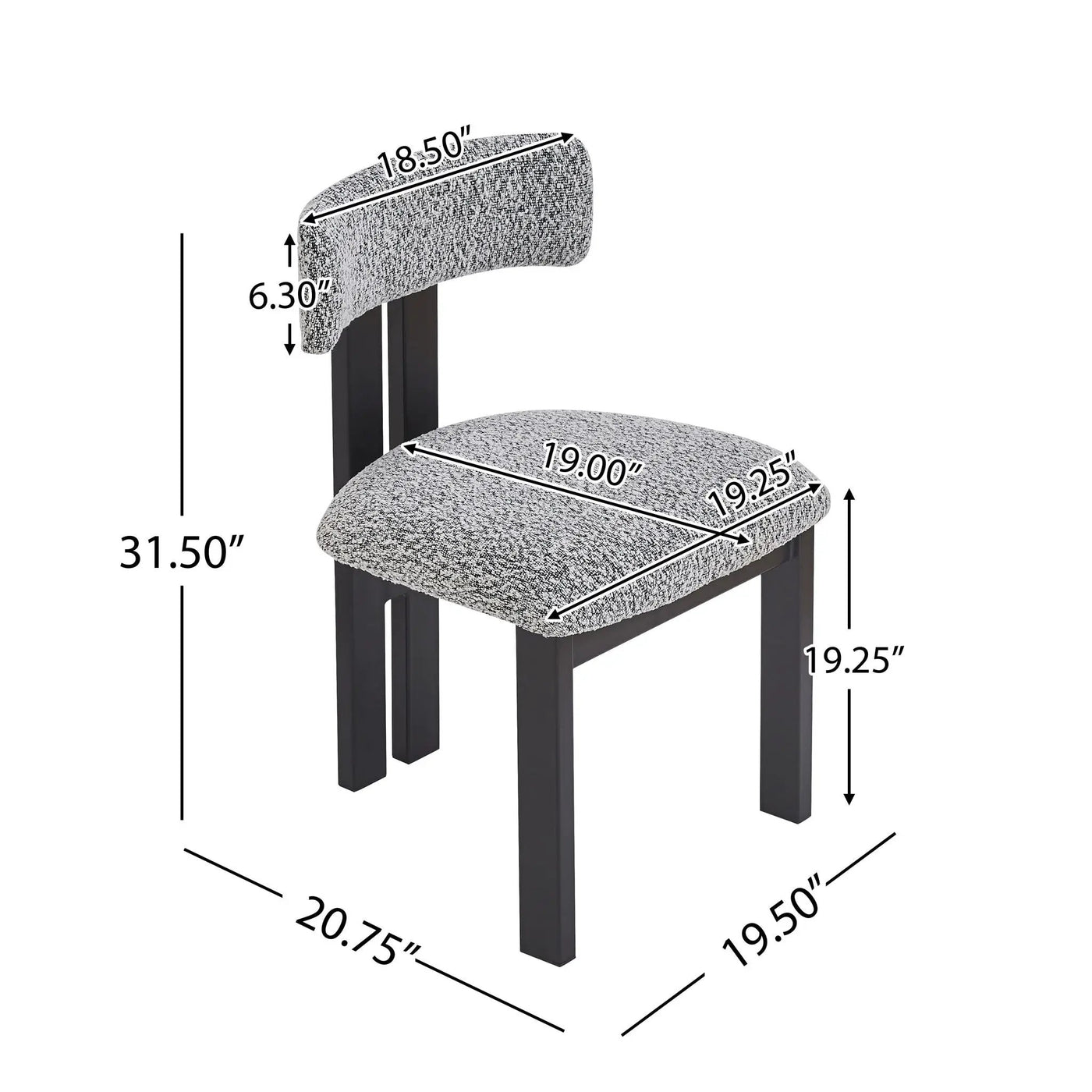 Modern Upholstered Armless Dining Chairs With Metal Legs by HouseOfZazla