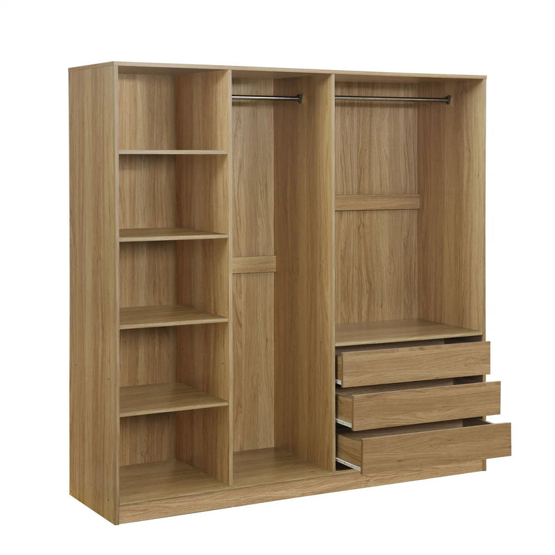 Doorless Storage Wardrobe For Dedroom With Shelves And 3 Drawers by Unique Piece Furniture