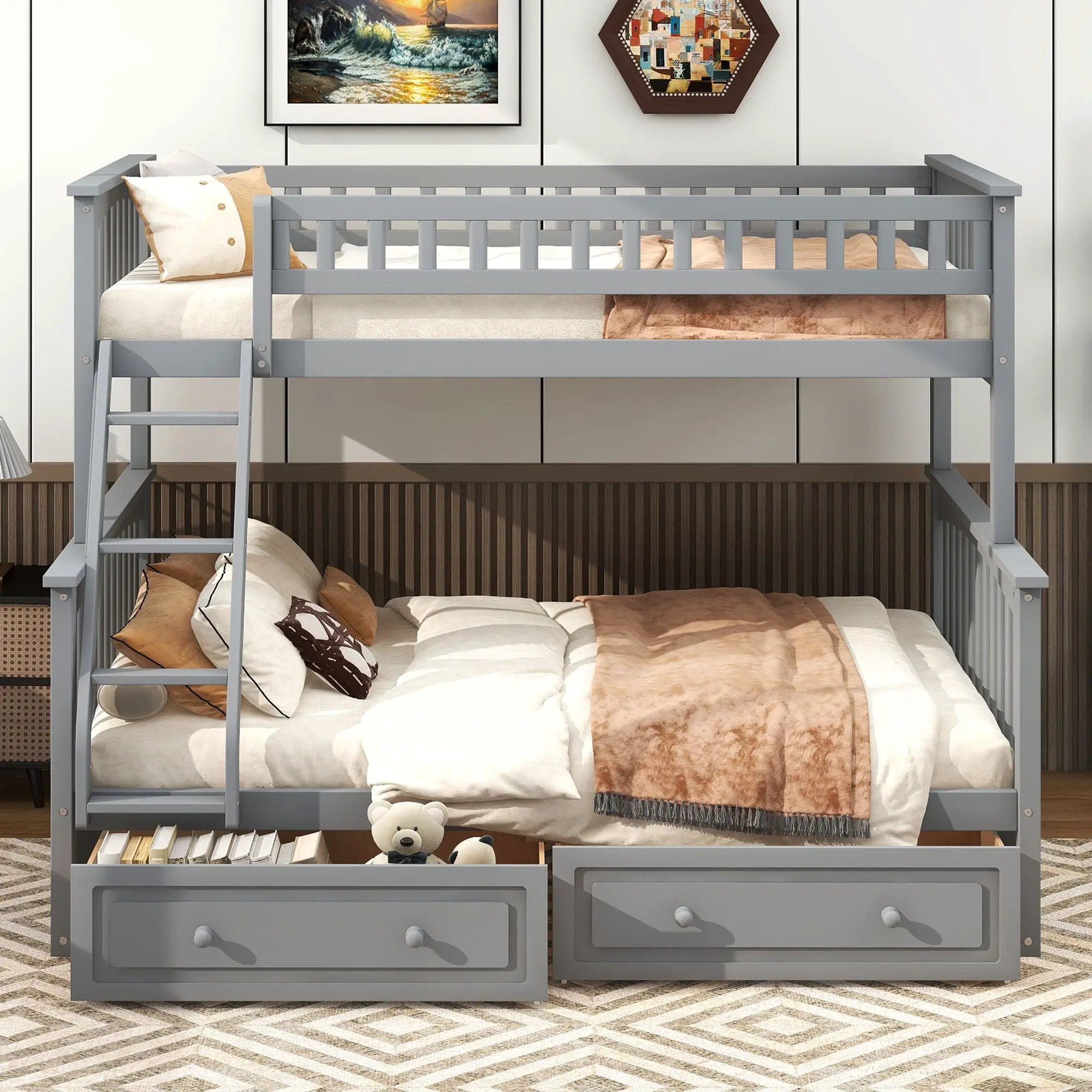 Bunk Bed With Drawers, Convertible Storage Bed by Unique Piece Furniture