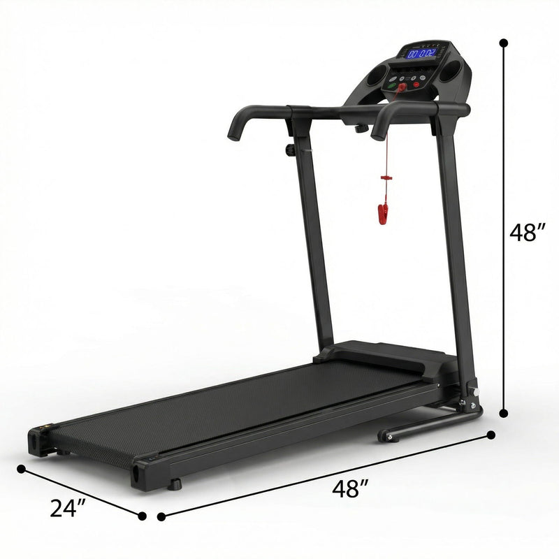 2.5Hp Portable Treadmill With Handles, App Control & LED Display - Black by HouseOfZazla