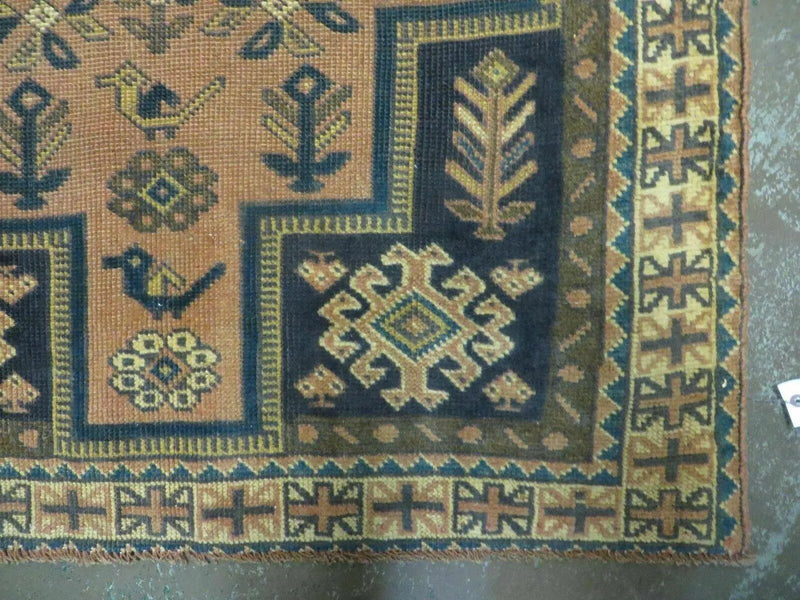 4' X 6' Antique Handmade Turkish Anatolian Wool Rug Camel Vegetable Dyes by Jewel Rugs