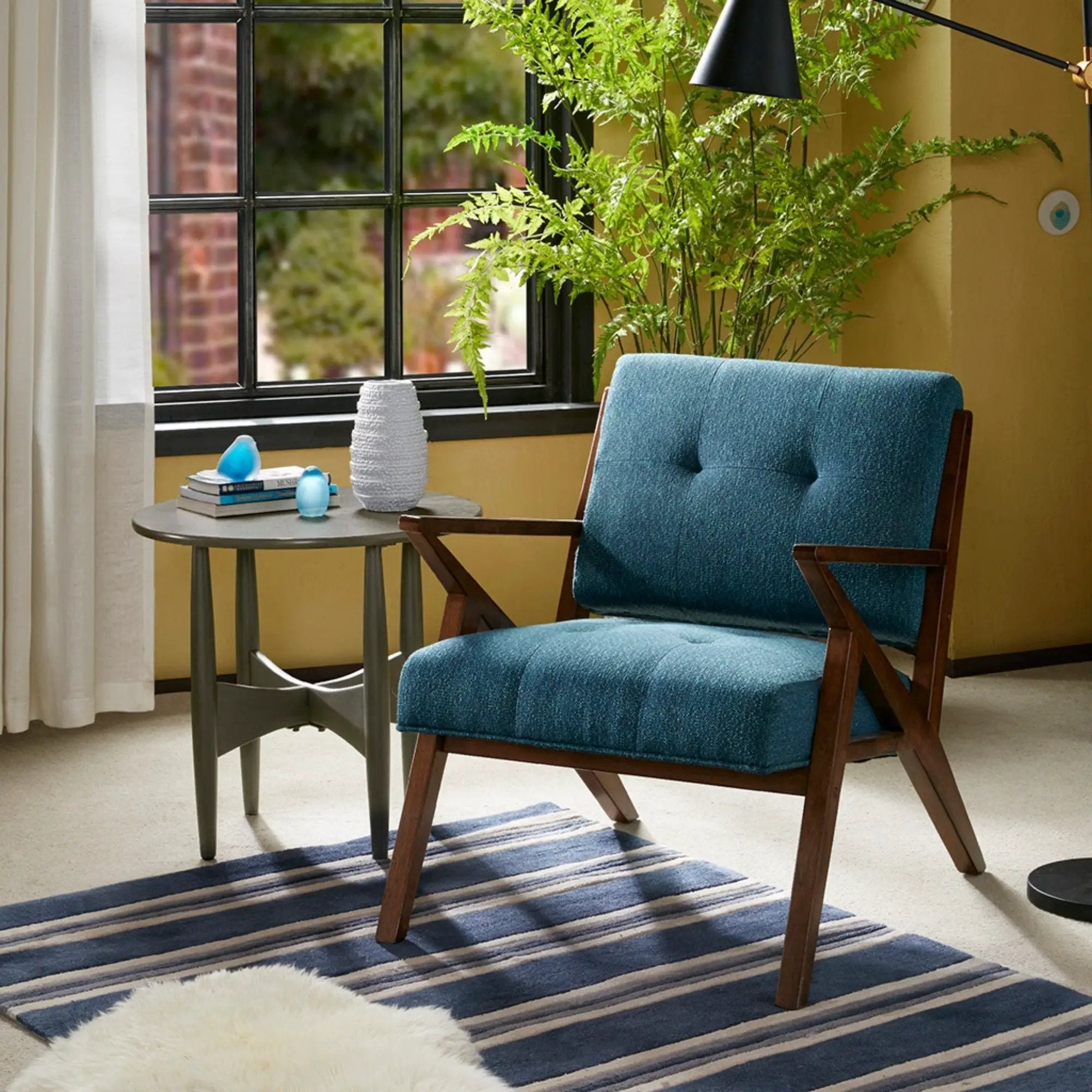 Lounge Chair With Tufted Upholstery And Solid Frame by HouseOfZazla
