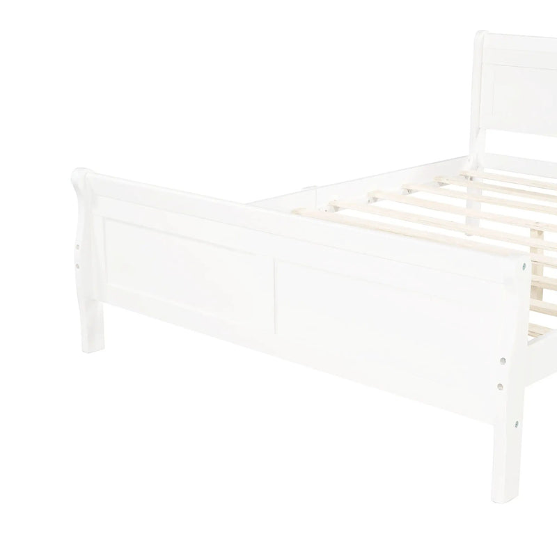 Platform Bed Frame Mattress Foundation Sleigh Bed With Headboard / Footboard / Wood Slat Suppor by HouseOfZazla