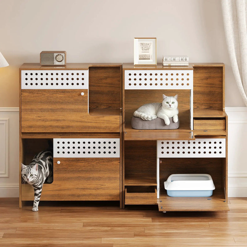 2-Piece Modern 2 IN 1 Cat Furniture Set by HouseOfZazla
