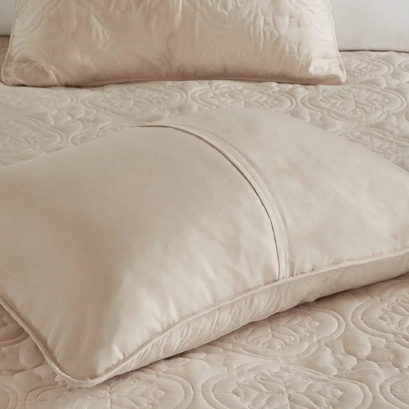 3 Piece Reversible Bedspread Set Khaki Full/Queen by HouseOfZazla