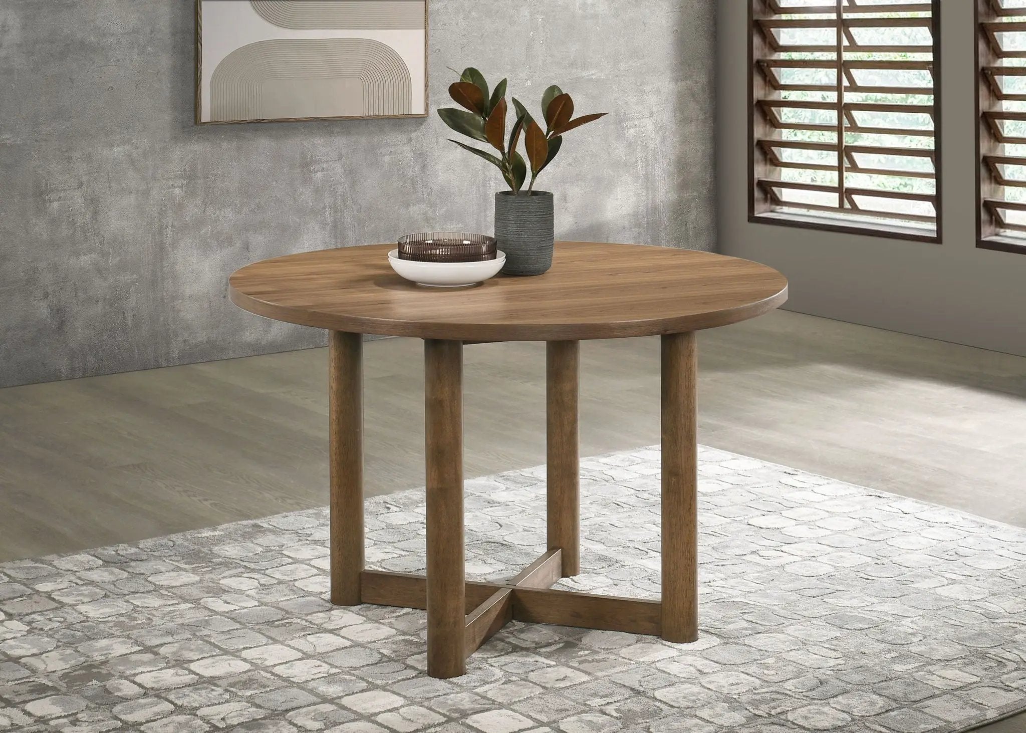 Crestmore 46-inch Round Wood Dining Table Walnut by Unique Piece Furniture