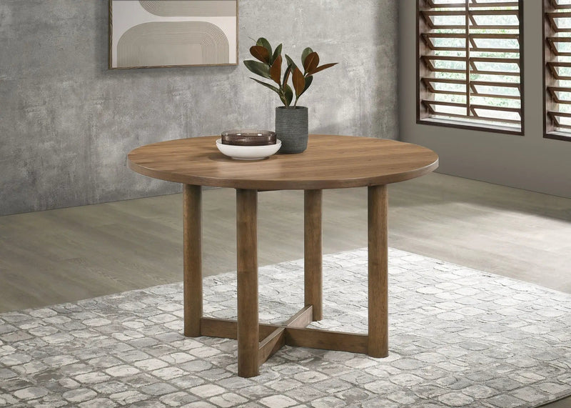 Crestmore 46-inch Round Wood Dining Table Walnut by Unique Piece Furniture