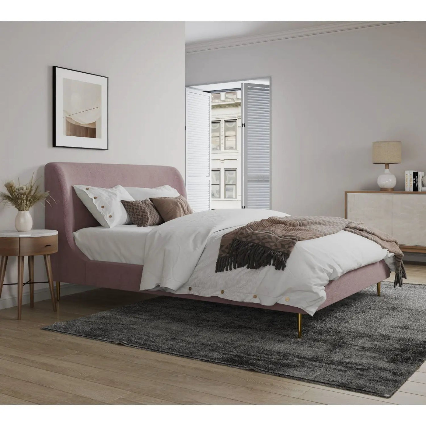 Upholstered Bed With Curved Headboard by HouseOfZazla
