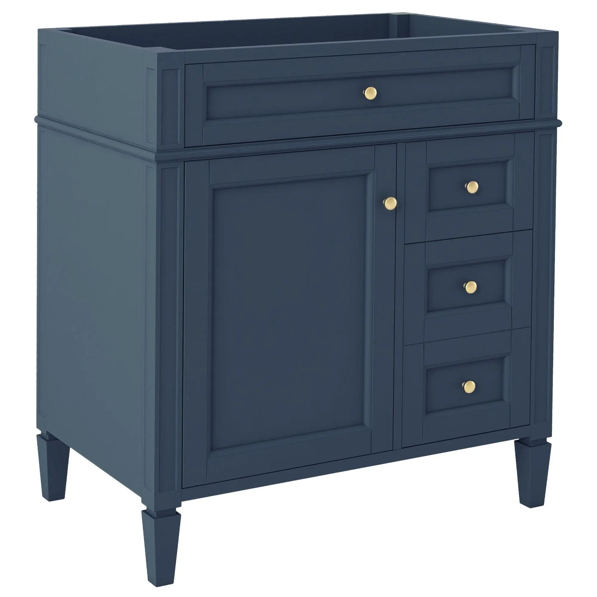 Bathroom Vanity With 2 Drawers And Tip-Out Drawer, Storage Cabinet by HouseOfZazla