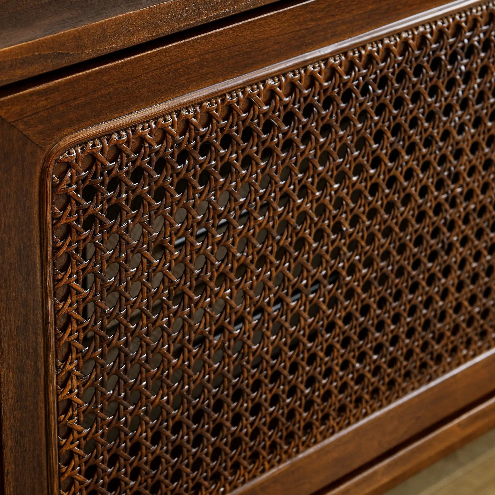 59 Inch Mid Century Modern Rattan TV Stand for 65 Inch TV by HouseOfZazla