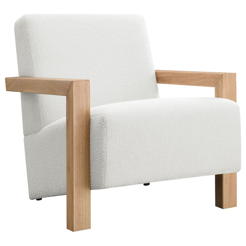 Fitzroy Boucle Upholstered Accent Arm Chair Ivory by Unique Piece Furniture
