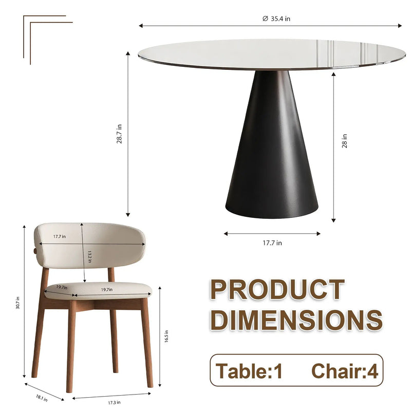 Round Glass Dining Table With Chairs by HouseOfZazla