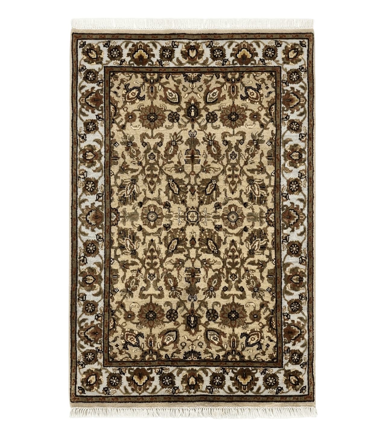 Pak Persian Rug 4x6, Floral Allover Vintage Oriental Carpet, Handmade Wool Rug by Jewel Rugs