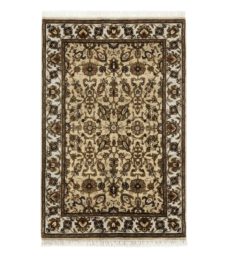 Pak Persian Rug 4x6, Floral Allover Vintage Oriental Carpet, Handmade Wool Rug by Jewel Rugs