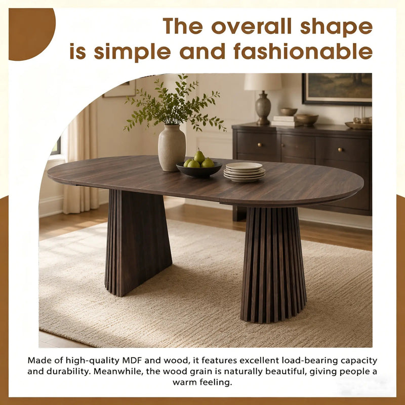 Walnut-Colored Wooden Dining Table by HouseOfZazla