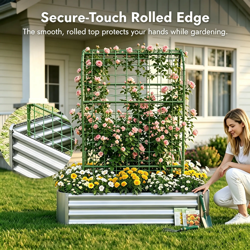 2-in-1 Raised Garden Bed with Trellis by HouseOfZazla